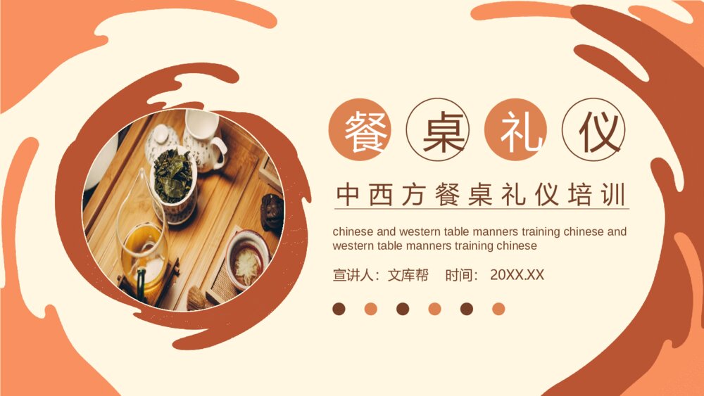 中西方餐桌礼仪培训PPT模板1
