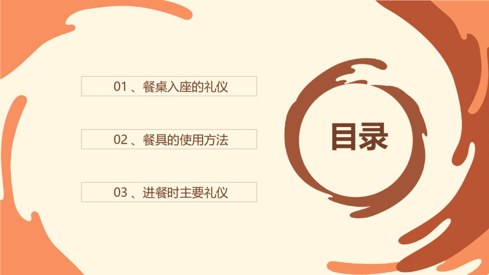 中西方餐桌礼仪培训PPT模板2