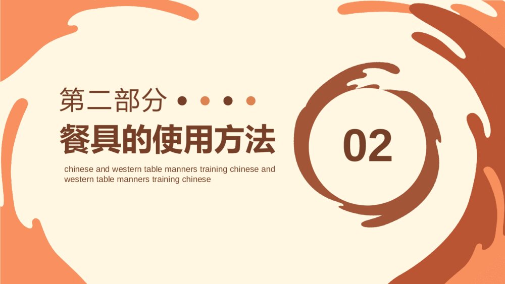 中西方餐桌礼仪培训PPT模板8