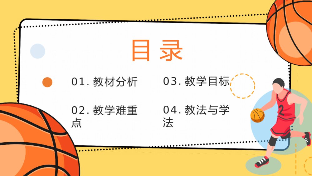 体育篮球课教学说课PPT模板2
