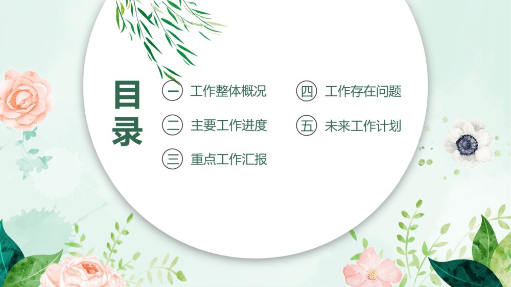 盛夏之美简约水彩小清新PPT模板2