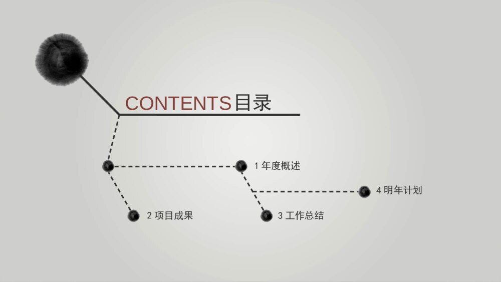 毛笔墨迹水墨中国风PPT模板2