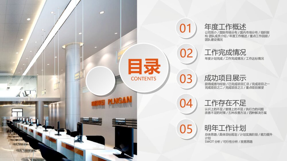 中国平安员工专用工作汇报PPT模板3