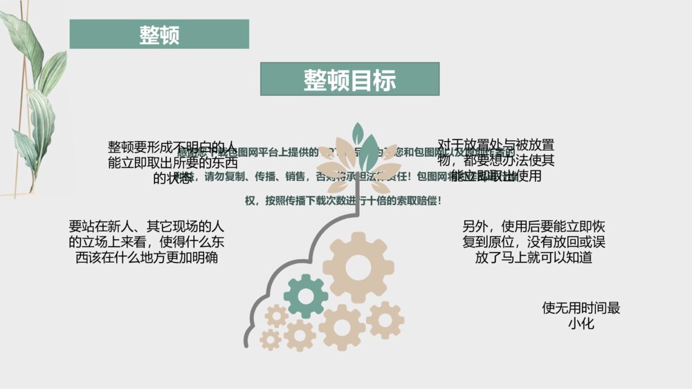 青色6S管理培训课件PPT模板10