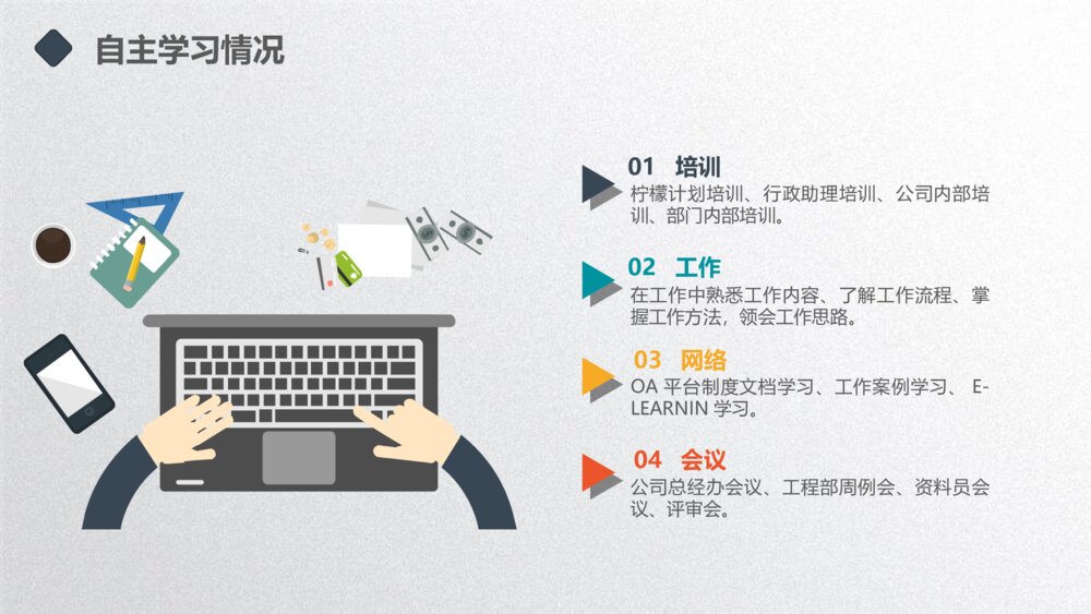 矢量趣味述职报告PPT模板7