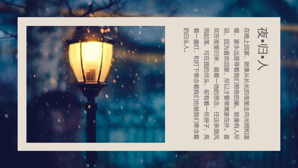 夜归人文艺相册旅行日记PPT模板5