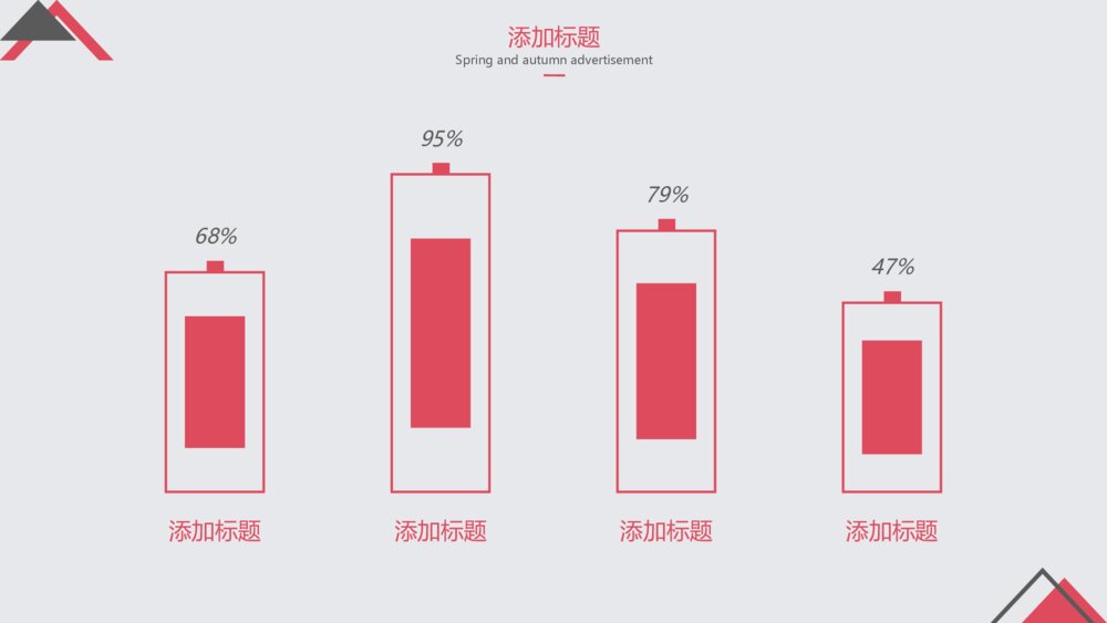 简约黑红三角商务汇报通用PPT模板9