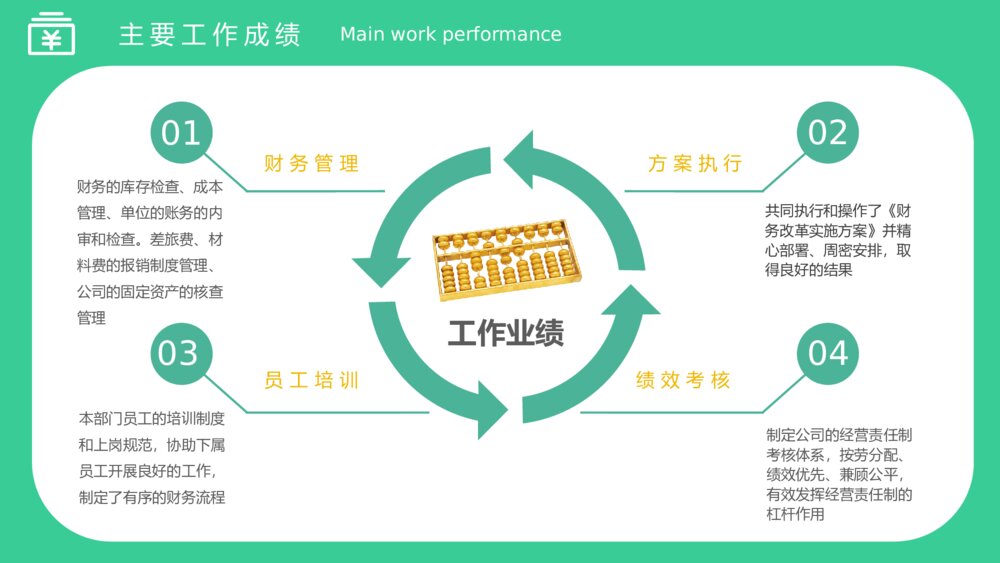 财务会计主管经理工作总结新年计划PPT模板5
