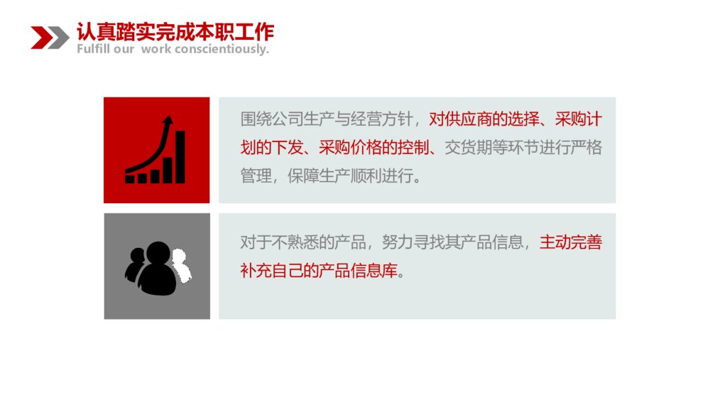 红色线条风采购部年终总结报告ppt模板3