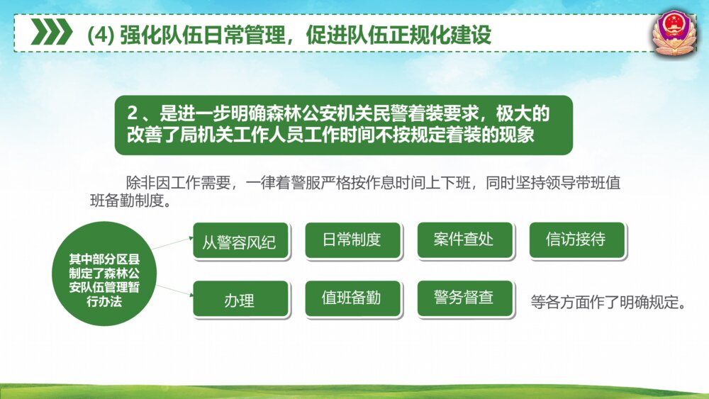 清新森林警察公安年终工作总结汇报PPT模板10