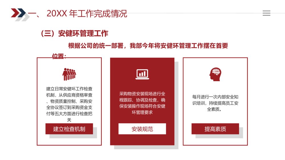 红黑线条风格物资采购部年终工作总结报告7