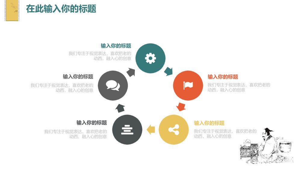 中国风古典茶文化通用PPT模板总结计划7
