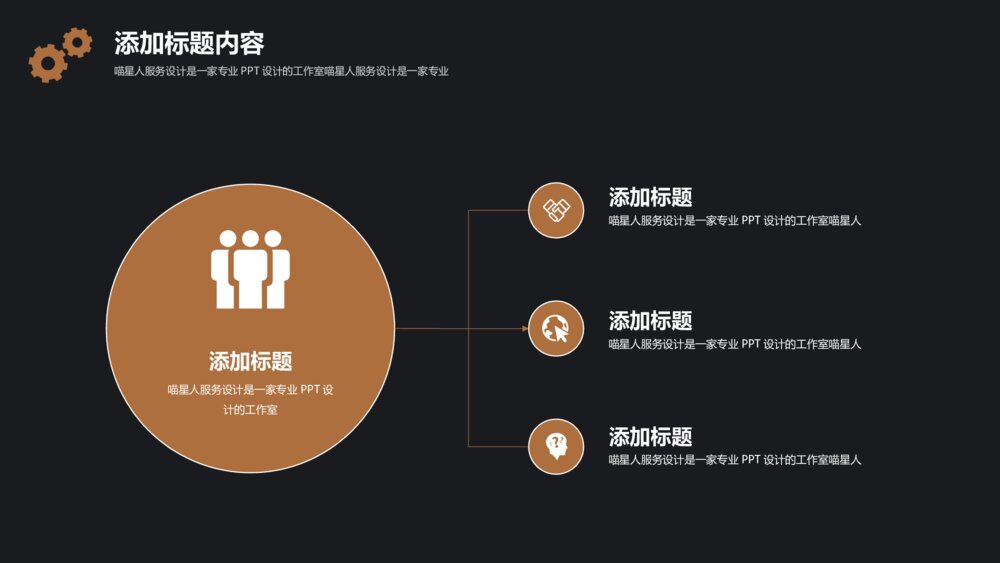 金色商务喵星人服务设计ppt模板10
