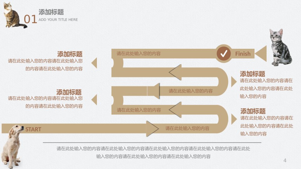 棕色萌宠猫狗工作总结教师公开课宠物年终4