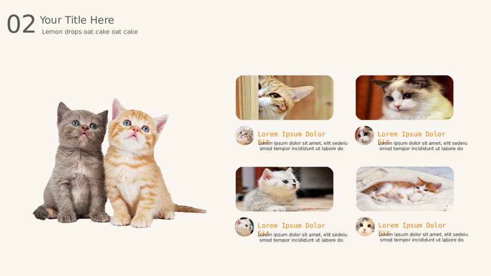 可爱猫咪宠物卡通趣味ppt模板9