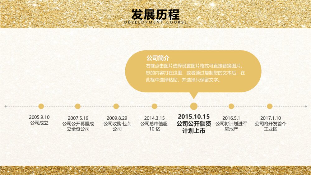 金色大气企业简介公司ppt模板9