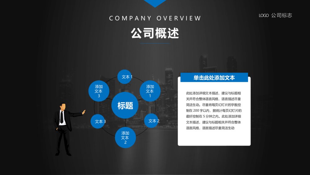 蓝色大气企业简介产品宣传PPT模板6
