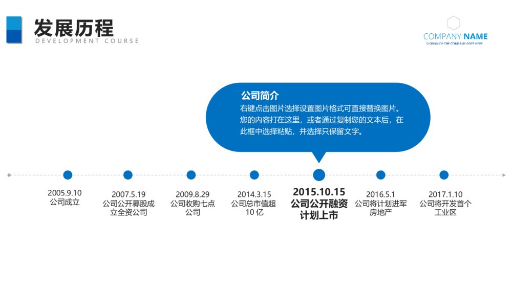 大气蓝色企业简介产品推广PPT模板9