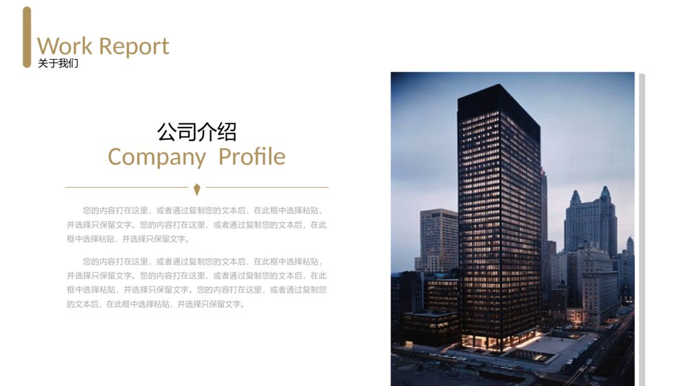 大气金色企业宣传商务展示公司简介PPT4