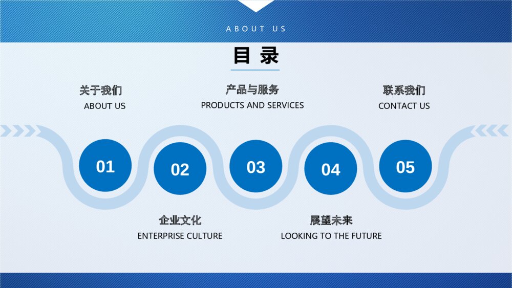 蓝色大气欧美商务通用企业简介PPT模板2