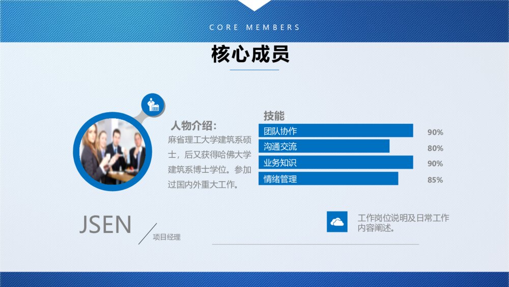 蓝色大气欧美商务通用企业简介PPT模板8