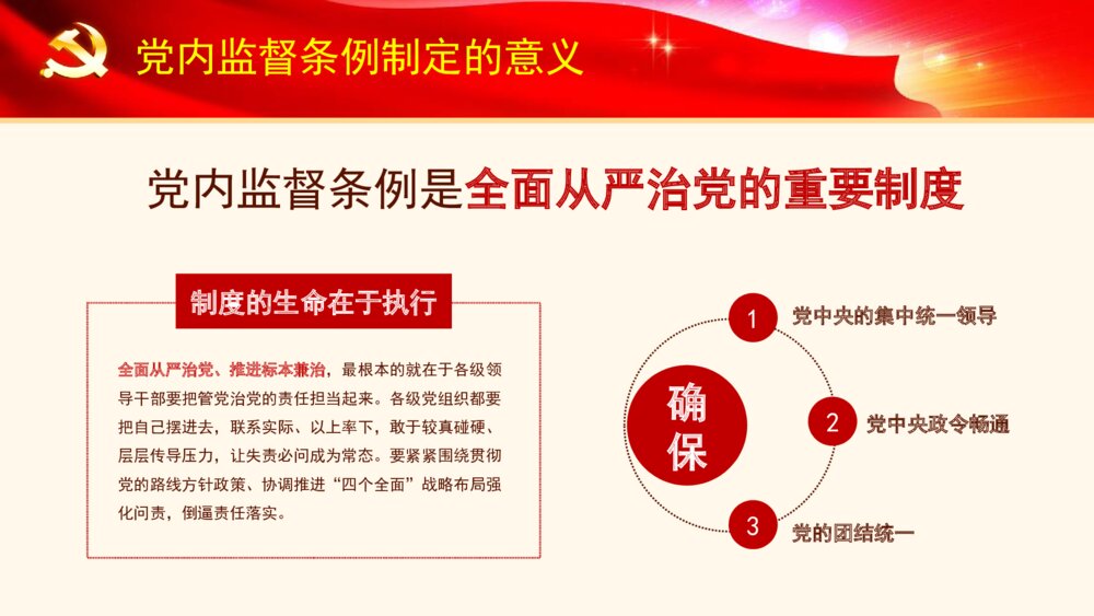大气红绸精细解读党内监督条例PPT模板10