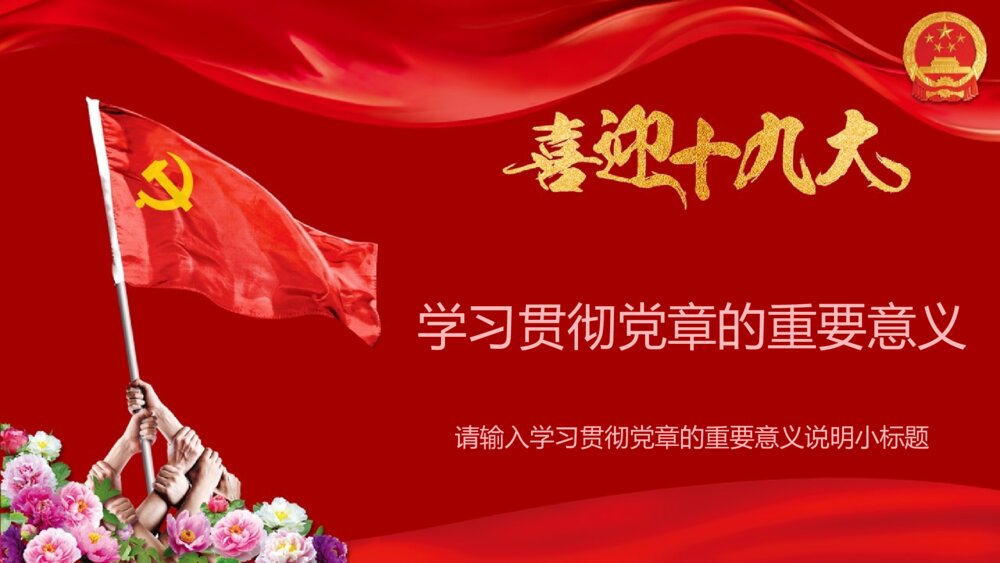 基层单位学习十九大会议精神ppt模板9