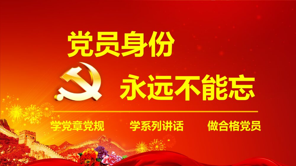 党员身份永远不能忘学党章党规系列讲话做全格党员PPT1