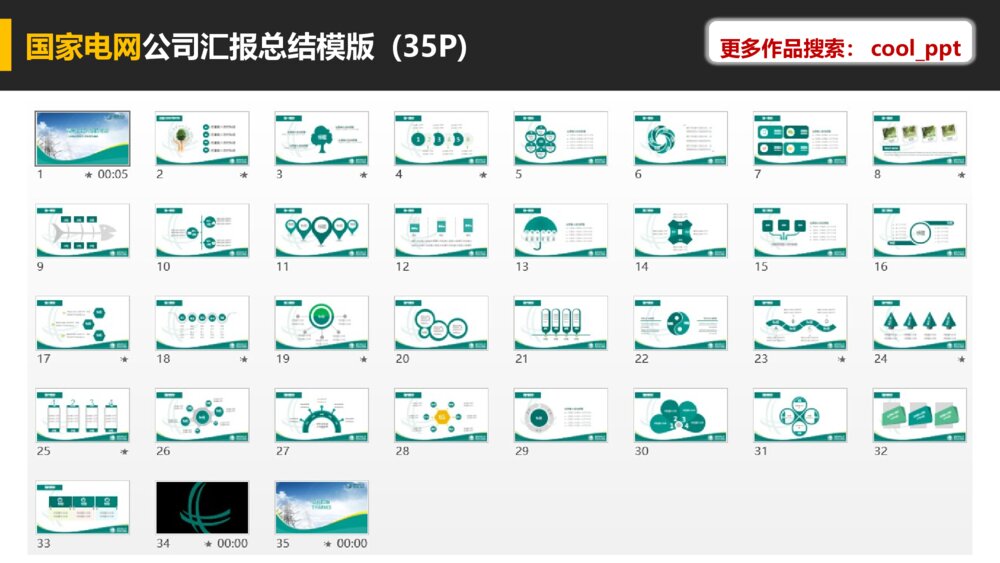 国家电网公司年中汇报总结精品ppt模版3