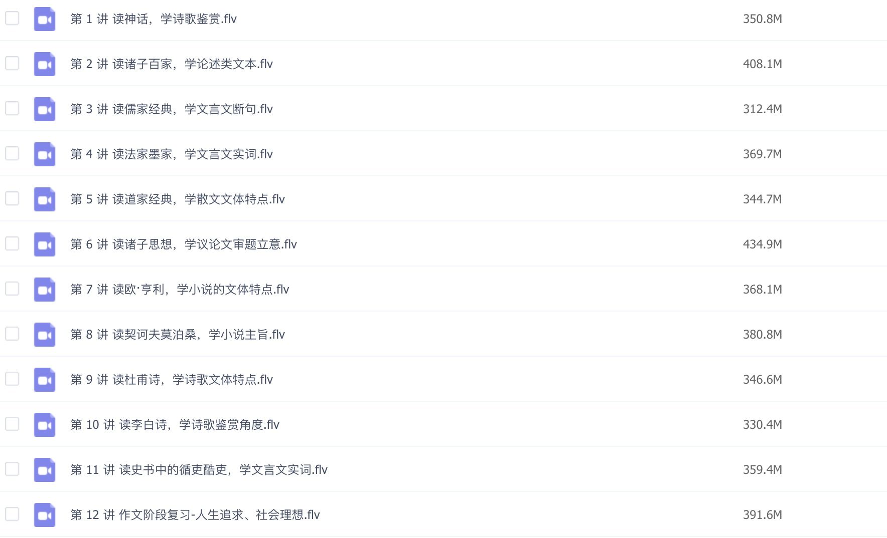 2020暑期高二语文定点提分写作阅读课程视频下载共12讲 （张卡特）