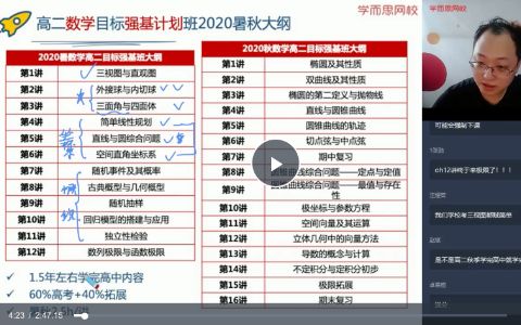 目标强基计划-高二数学暑假直播班视频课程12讲 李昊伟