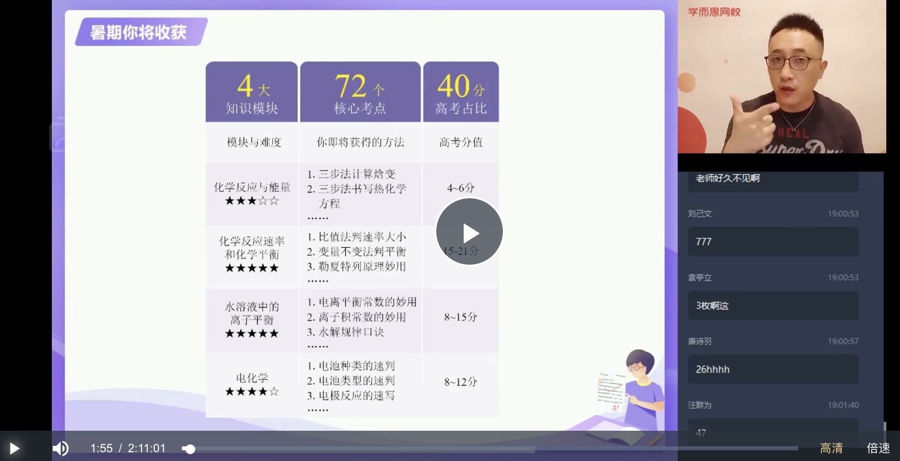 高二化学-目标清北-暑假直播班-选修四《化学反应原理》 共12讲 李炜