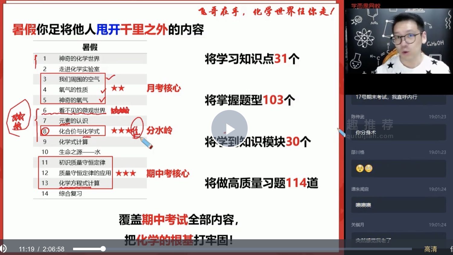 【2020暑】初三化学菁英班