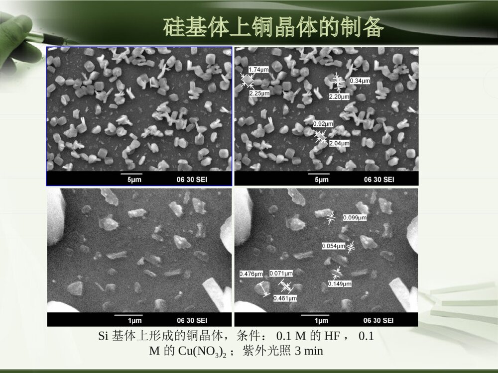 本科毕设答辩ppt银铜微纳结构的紫外光化学沉积8