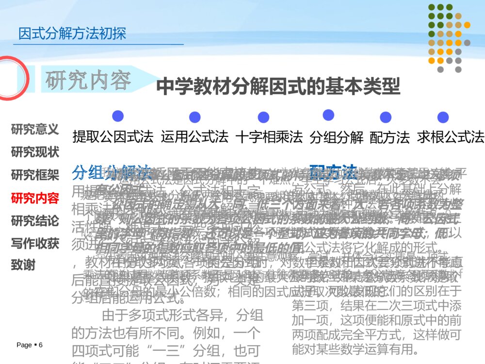 因式分解方法初探毕业设计答辩ppt课件下载6