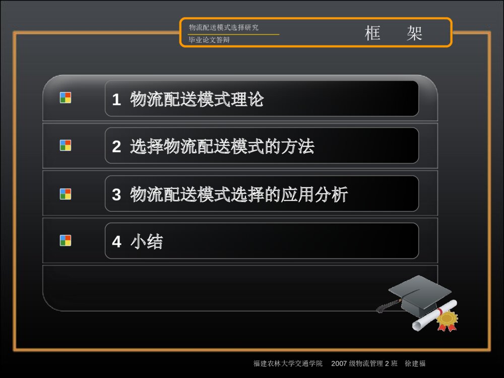 物流配送模式选择研究毕业答辩ppt内容下载3