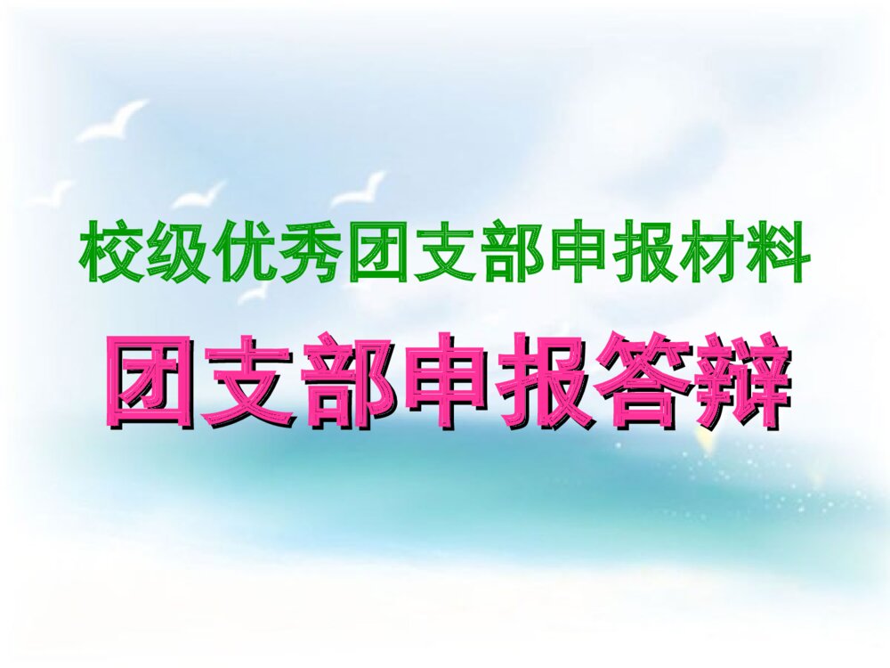 团支部申报答辩PPT课件下载1