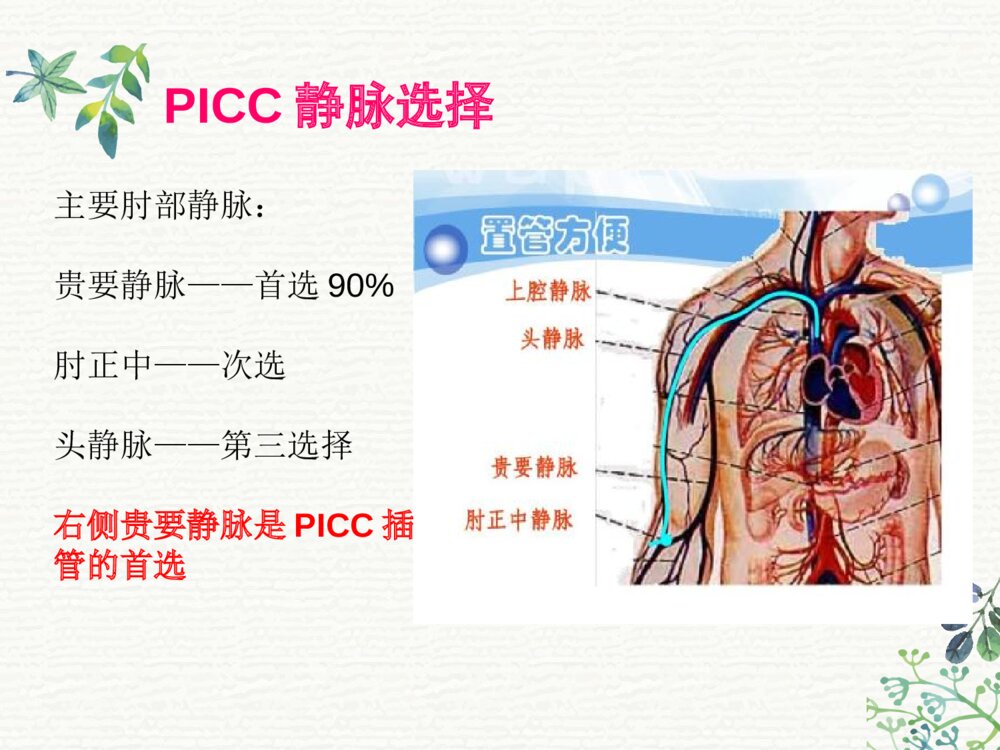 PICC外周穿刺置入中心静脉导管术后护理ppt课件7