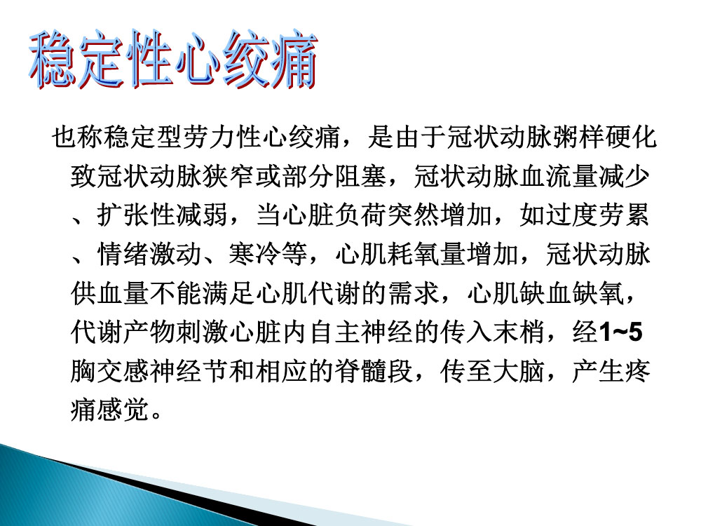冠心病心绞痛病人的护理ppt课件5
