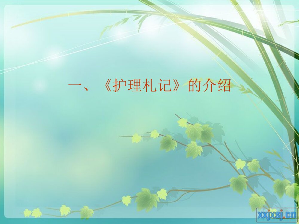 护理札记读后感ppt课件下载2