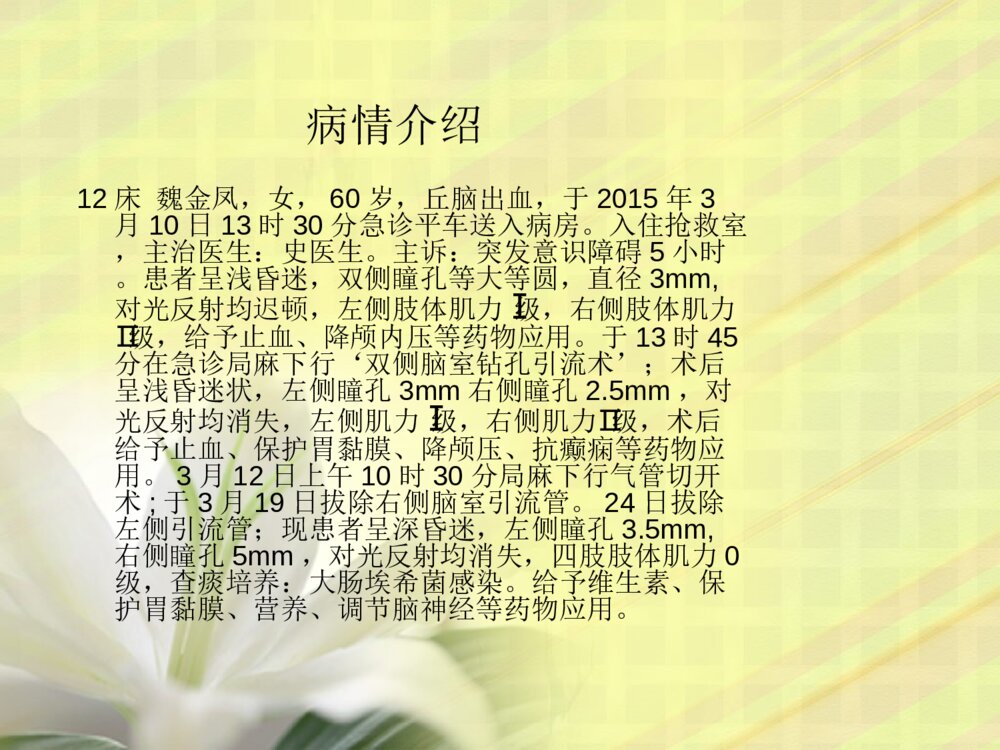 丘脑出血护理查房ppt课件3