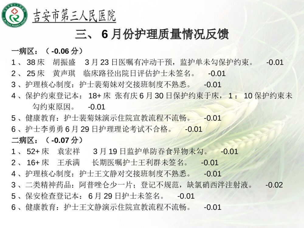 护理质量控制报告ppt课件下载5
