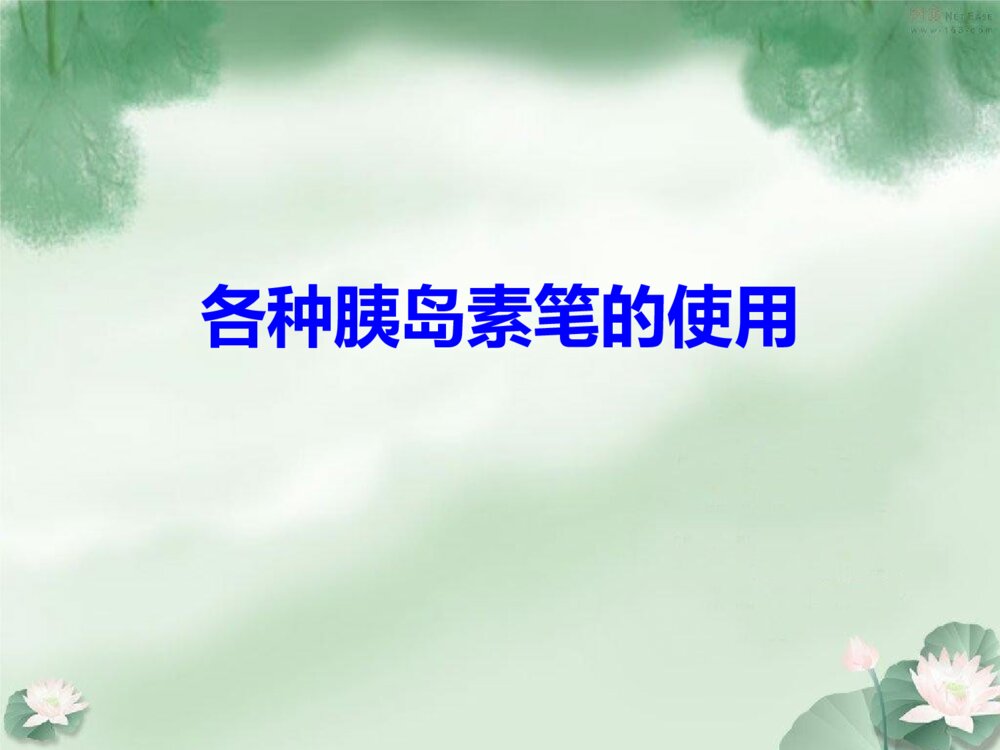 各种胰岛素笔的安装以及使用ppt课件1