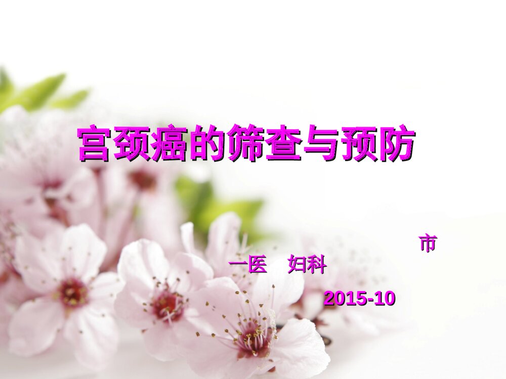宫颈癌的筛查与防治ppt课件1