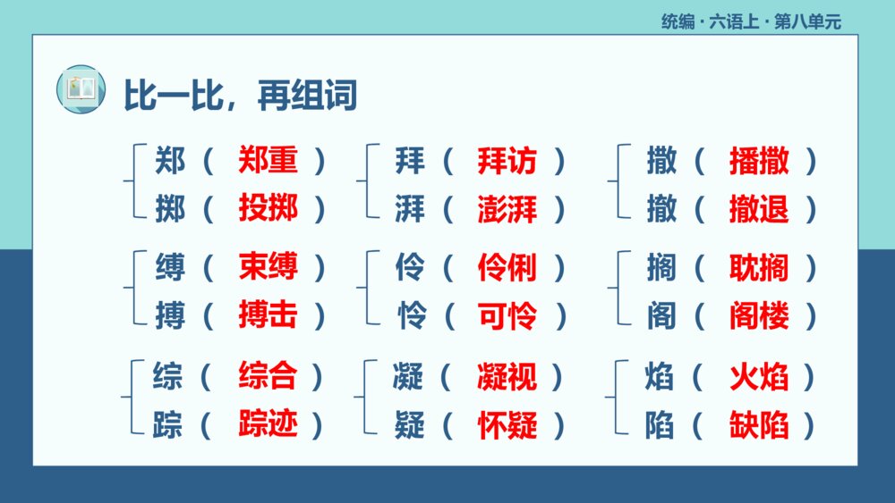 统编版六年级语文上册复习课件(第八单元)8