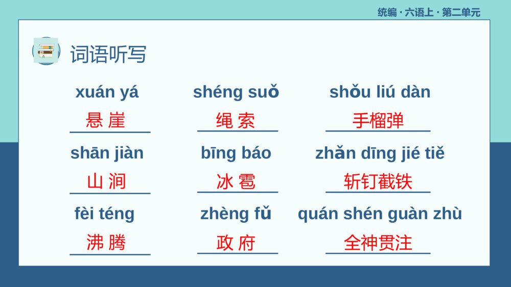 统编版六年级语文上册第二单元复习PPT课件6