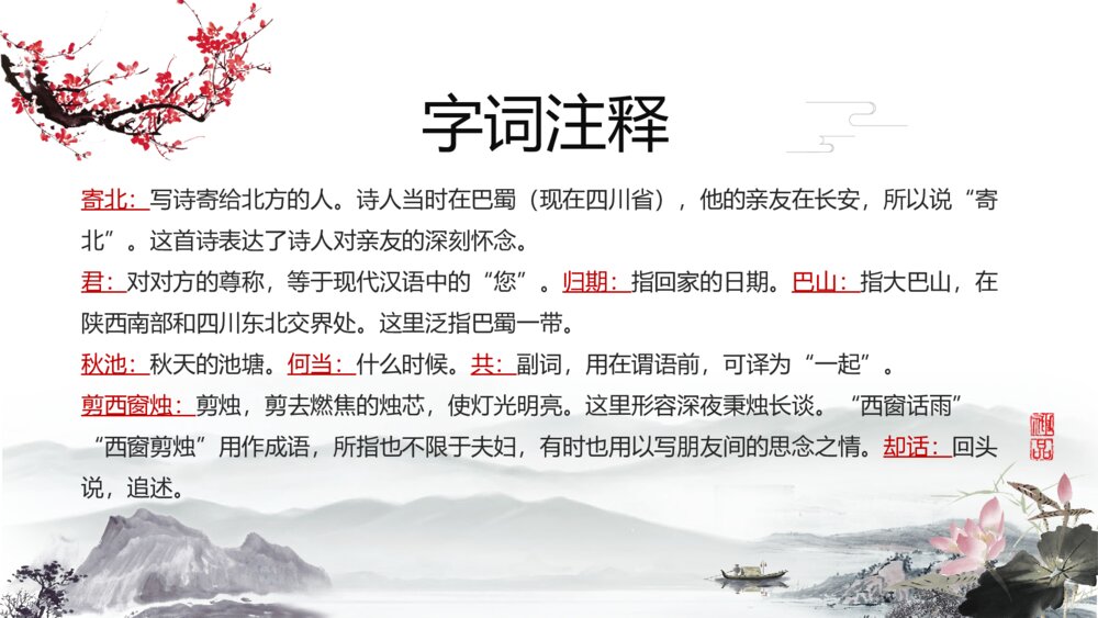 《夜雨寄北》初中语文七年级教学PPT课件9