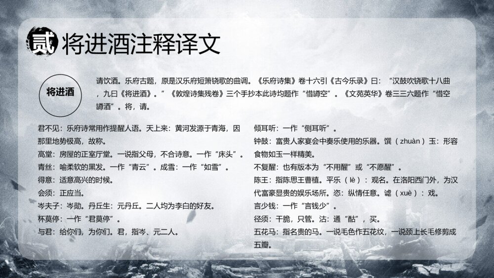 《将进酒》初中语文高二教育教学PPT课件5