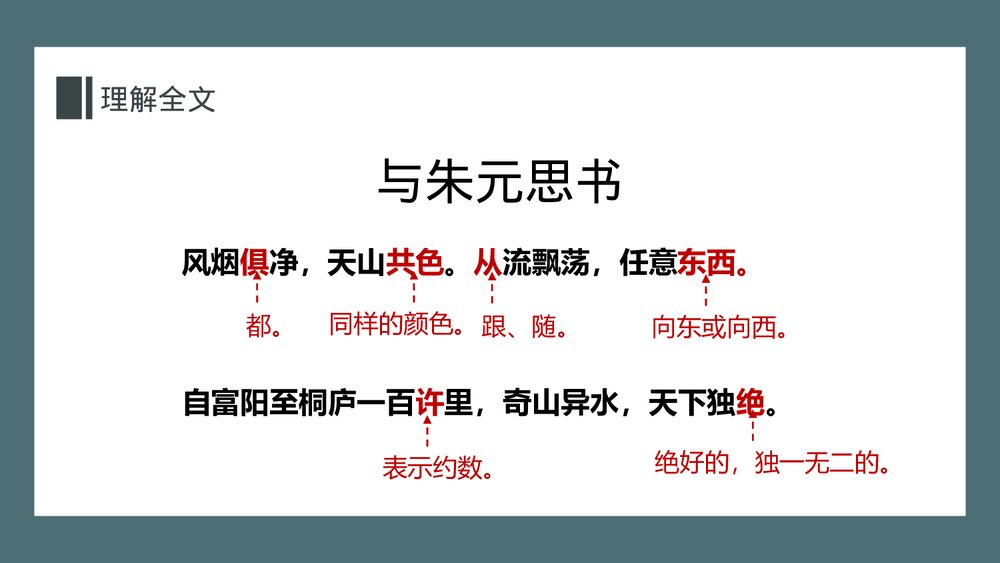 八年级语文上册《与朱元思书》PPT课文课件6