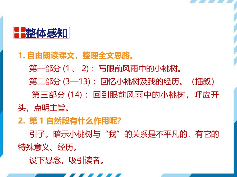 部编版七年级下册语文第5单元《18 一棵小桃树》PPT教学课件9